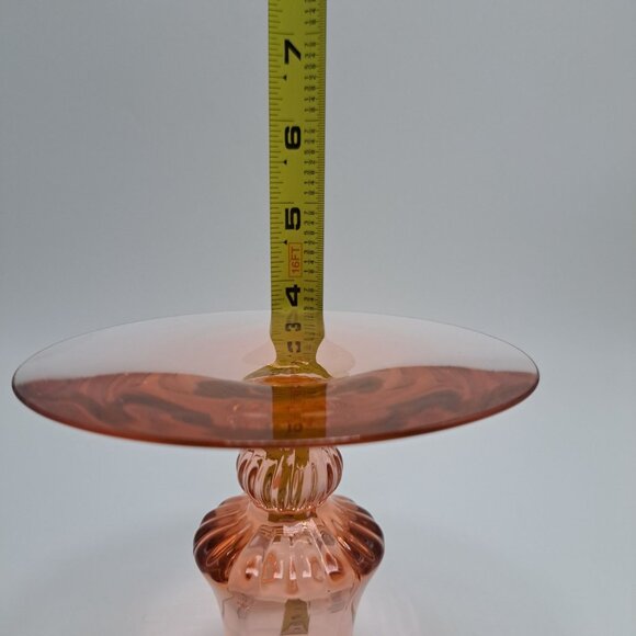 Heisey Mercury Pink Glass Candle Holder Vintage - Picture 6 of 7
